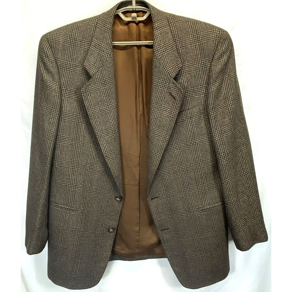 Vito Rufolo Men's Two Button Plaid Wool/Silk Blend Sport Coat Jacket 44R (42)**